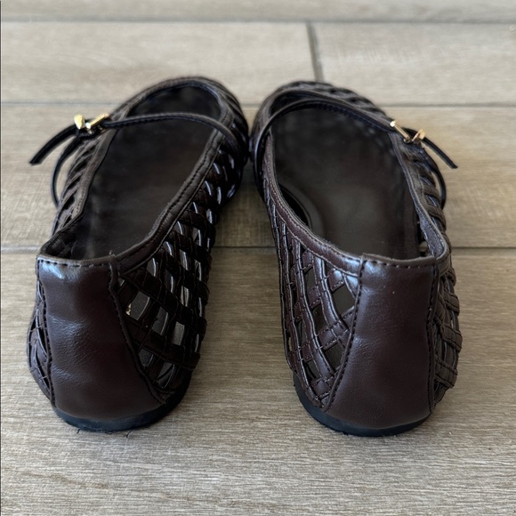 Zara Woven Ballet Flats in Chocolate Brown Size: 37 - Picture 6 of 10